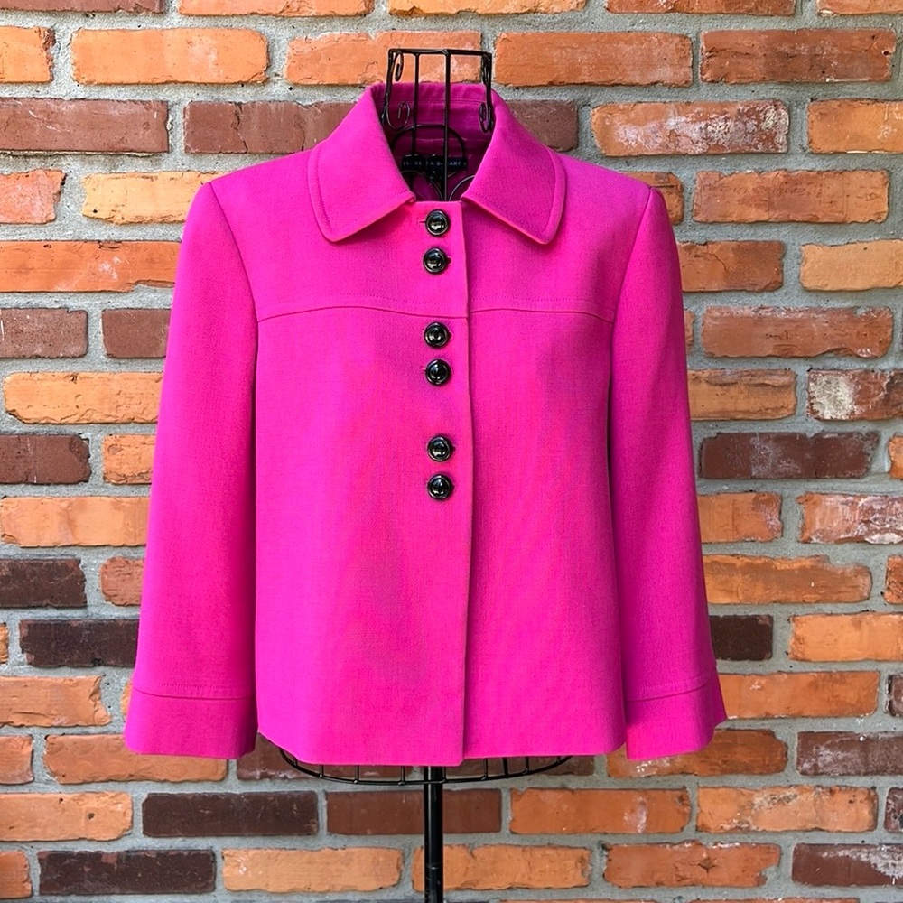 Isabella DeMarco Raspberry Run For The Roses  Cropped Swing Jacket Size 6 EUC